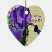 Trouw met mij Paarse iris Verloving Ornament (Rechts)