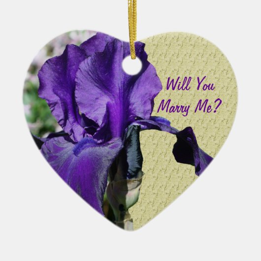 Trouw met mij Paarse iris Verloving Ornament (Voorkant)