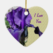 Trouw met mij Paarse iris Verloving Ornament (Achterkant)