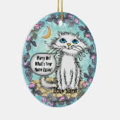 Trouw met mij Scraggles Kat Keramisch Ornament (Rechts)