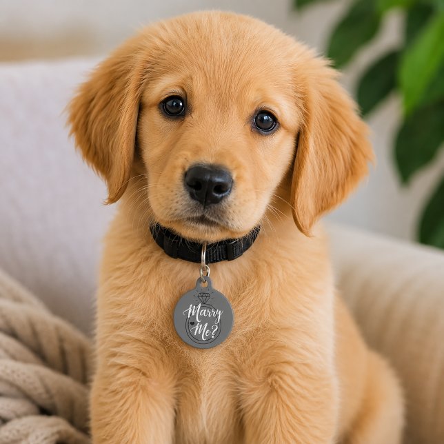 Trouw met mij Voorstel Huisdierpenning (Marry Me Dog Proposal)