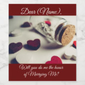 Trouw met mij Wijnfles Etiketten (Enkel label)