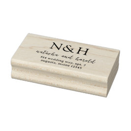 Trouw met moderne hoofdlettermonogram rubberstempel