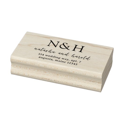 Trouw met moderne hoofdlettermonogram rubberstempel (Stempel)