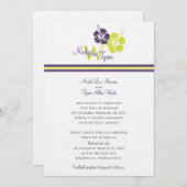 Trouw met Monogram Hibiscus Bloem Kaart (Voorkant / Achterkant)