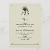 Trouw met Monogram Oude Palmboom Stijl Menu (Voorkant)