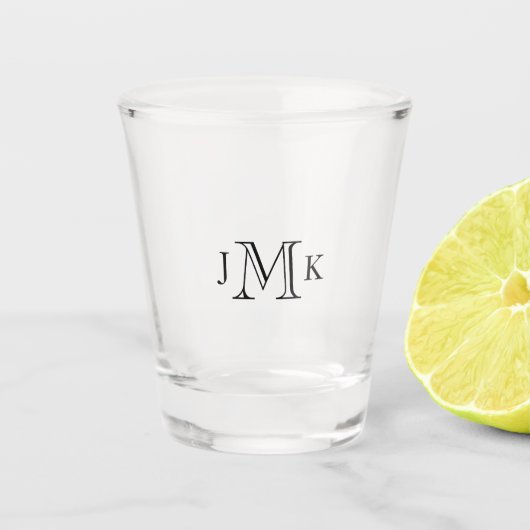 Trouw met monogram shot glas (Voorkant)
