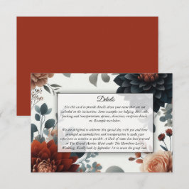 Trouw met Moody Rustic Fall Florals Informatiekaartje