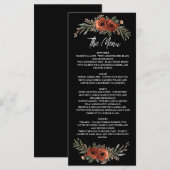 Trouw met Moody Terracotta Bloem Boho Menu (Voorkant / Achterkant)