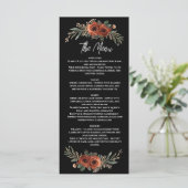 Trouw met Moody Terracotta Bloem Boho Menu (Staand voorkant)