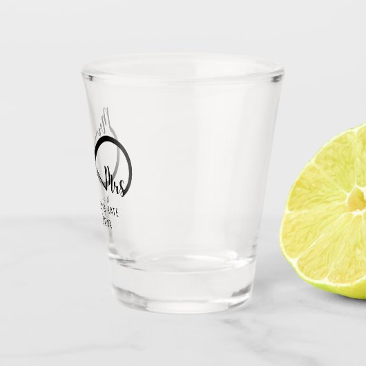 Trouw met Mr & Mrs Oneindigheidssymbool Shot Glas (Rechts)