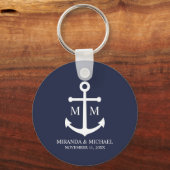 Trouw met Nautilus Blauw Anker Sleutelhanger (Voorkant)