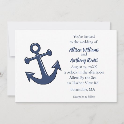 Trouw met Nautisch Anker Kaart (Voorkant)