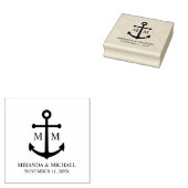 Trouw met Nautisch Marineblauw Anker Rubberstempel (Gestempeld)