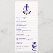 Trouw met nautische bloemstrepen menu (Voorkant)