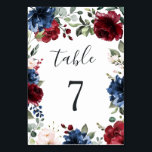 Trouw met Navy Blauwe en Burgundy Roze Bloemen Kaart<br><div class="desc">Deze template bevat een elegante krans van waterverf bloemen in tinten burgundy rood,  Marsala,  navy en roze met een modern lettertype.</div>