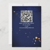 Trouw met Navy blauwe oranje witte rozen Save The Date (Achterkant)