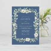 Trouw met Navy Blue Alluring Nature Kaart (Staand voorkant)