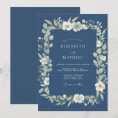 Trouw met Navy Blue Alluring Nature Kaart (Voorkant / Achterkant)