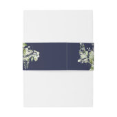 Trouw met Navy Blue Greenery Slingerlichten Uitnodigingen Wikkel (Achterkant Voorbeeld)