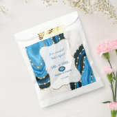 Trouw met Navy Blue Waterverf Agate Parels Bedankzakje (Gezegeld)