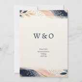 Trouw met Navy Blush Boog Kaart (Achterkant)