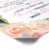 Trouw met Navy Goud Folie | Bruidsfeest Bord 8x10" Poster (Hoek)