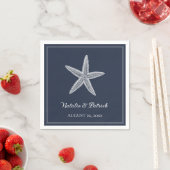 Trouw met Navy Starfish Servet (Insitu)