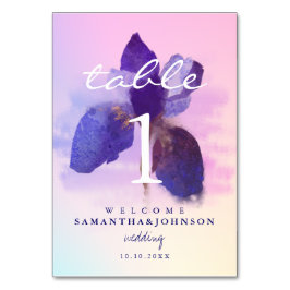 Trouw met Ombre Roze Paarse Waterverf Iris Bloemen Kaart