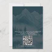 Trouw met QR-code van bergen met waterverf dennenb Kaart (Achterkant)
