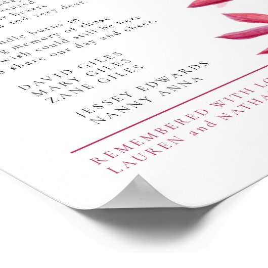 Trouw met rode orchidee aquarel in liefdevolle her poster (Hoek)