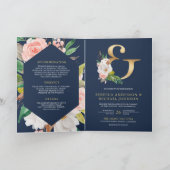 Trouw met roze bloem ampersand marine QR-code (Binnen)
