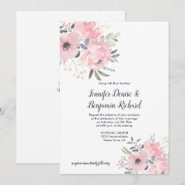 Trouw met Roze Bloemen | Kaart
