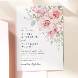 Trouw met Roze Bloemen Kaart