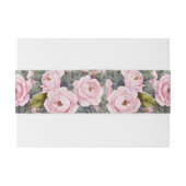 Trouw met Roze Bloemen Uitnodigingen Wikkel (Achterkant Voorbeeld)