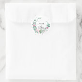 Trouw met Roze Bloesem Ronde Sticker (Tas)