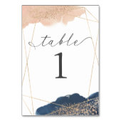 Trouw met roze, goud en marineblauw kaart (Voorkant)