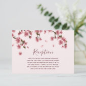 Trouw met Roze Kersenbloesems Informatiekaartje (Staand voorkant)