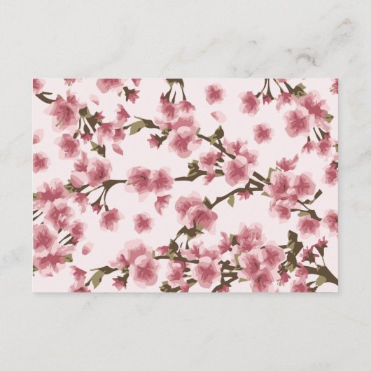 Trouw met Roze Kersenbloesems Informatiekaartje (Achterkant)