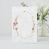 Trouw met roze klaprozen blanco budget kaart (Staand voorkant)