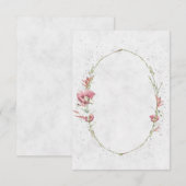 Trouw met roze klaprozen blanco budget kaart (Voorkant / Achterkant)