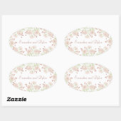 Trouw met Roze Roos Blush Ovale Sticker (Vel)