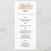 Trouw met Rozen, Witte Orchidee en Pampasgras Menu (Voorkant)