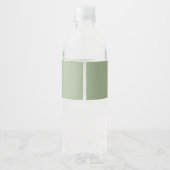 Trouw met saliegroen en wit monogram waterfles etiket (Achterkant)