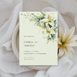 Trouw met saliegroene lelietje-van-dalen bloemmoti kaart