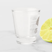 Trouw met strandthema houtnerf shot glas (Links)