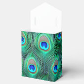 Trouw met Teal Blauwe Pauw Bedankdoosjes (Geopend)
