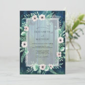 Trouw met Teal Blush Anemoon Kaart (Staand voorkant)