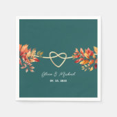Trouw met Teal Boho-herfststijl Servet (Voorkant)