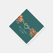 Trouw met Teal Boho-herfststijl Servet (Hoek)